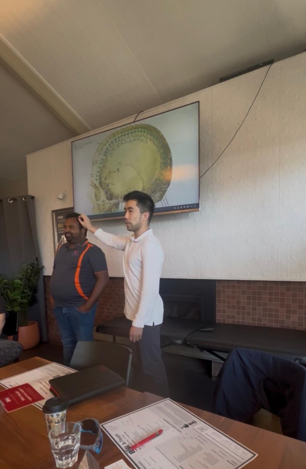 Philip Chau demonstrating Fascial Counterstrain cranial technique